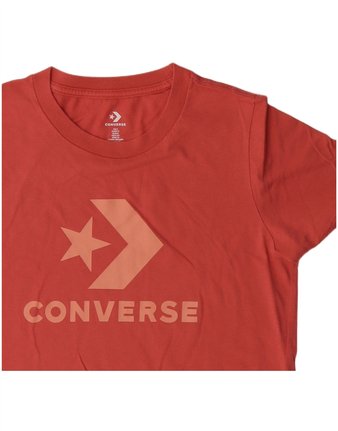Converse Damen Grafik-T-Shirt-Oberteil UK 10 Small Orange Baumwolle