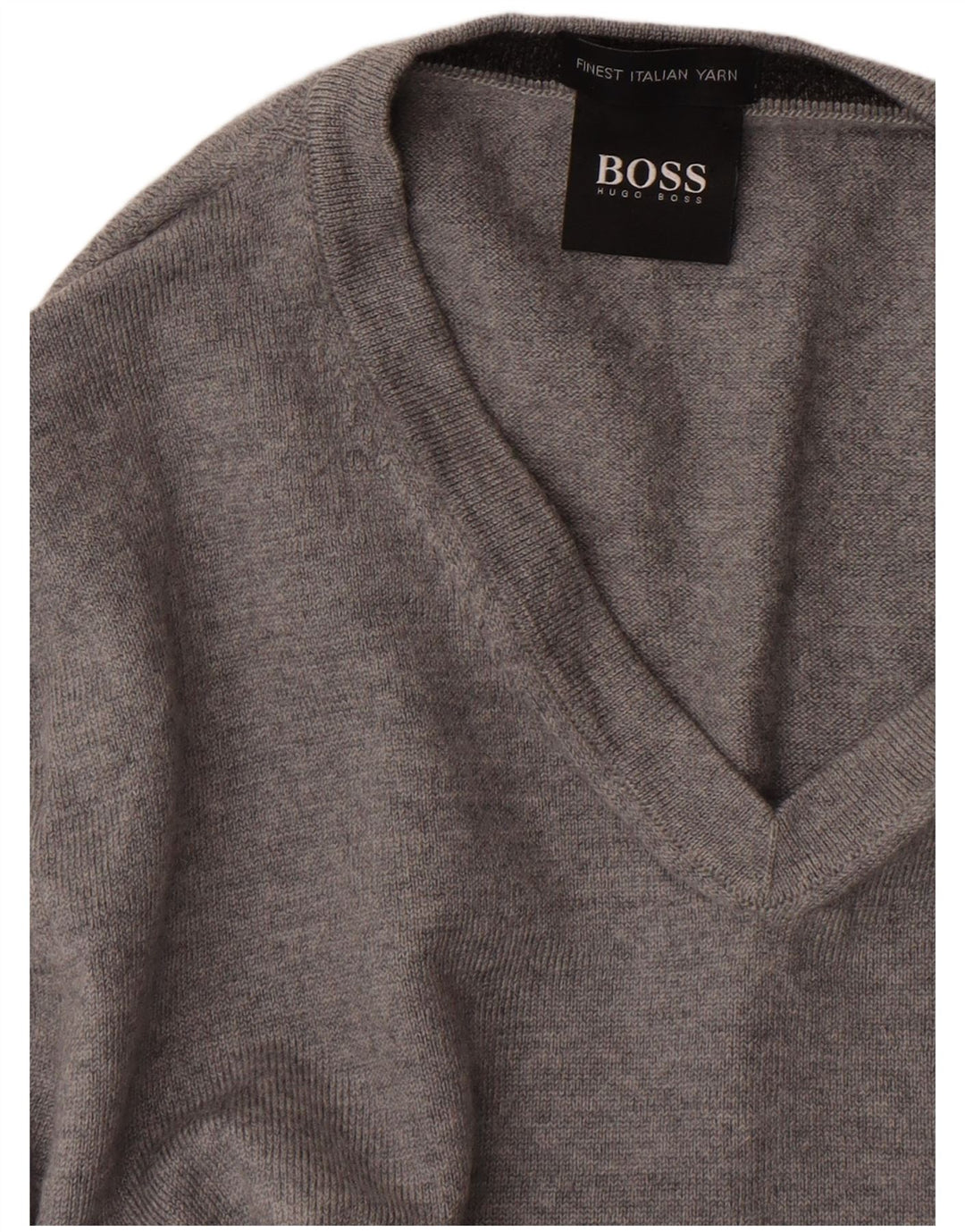 HUGO BOSS Damen-Pullover mit V-Ausschnitt, Gr. 10, Größe S, Grau