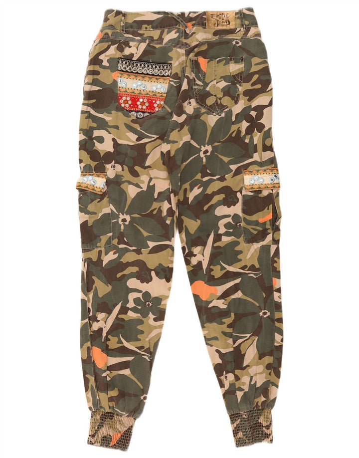 Desigual Damen Cargohose EU 38 Medium W29 L29 Grüne Tarnung