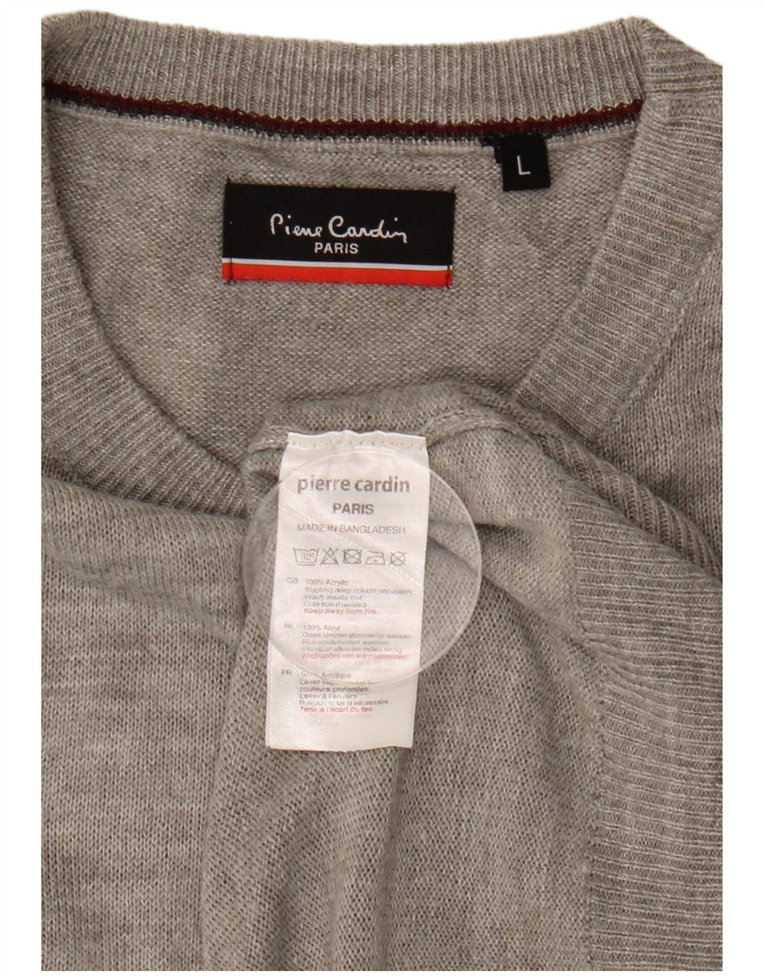 Pierre Cardin Herren-Pullover mit Rundhalsausschnitt, großes graues Acryl