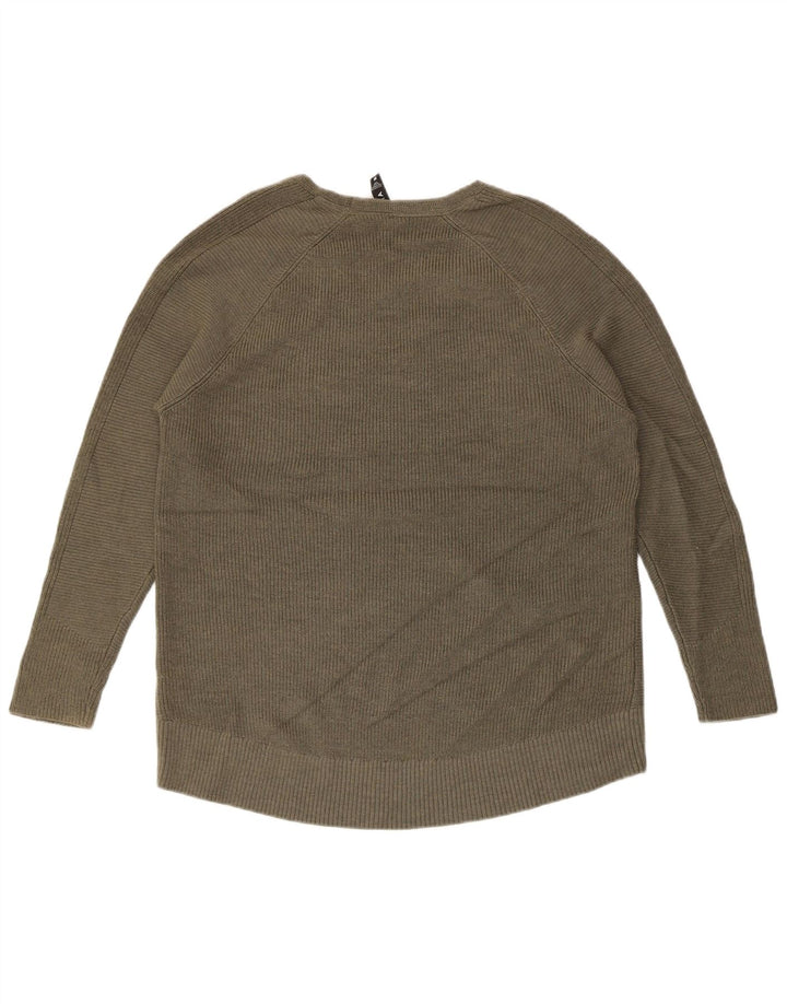 ATHLETA Damen-Pullover mit V-Ausschnitt, UK 14, mittleres Khaki, Polyester