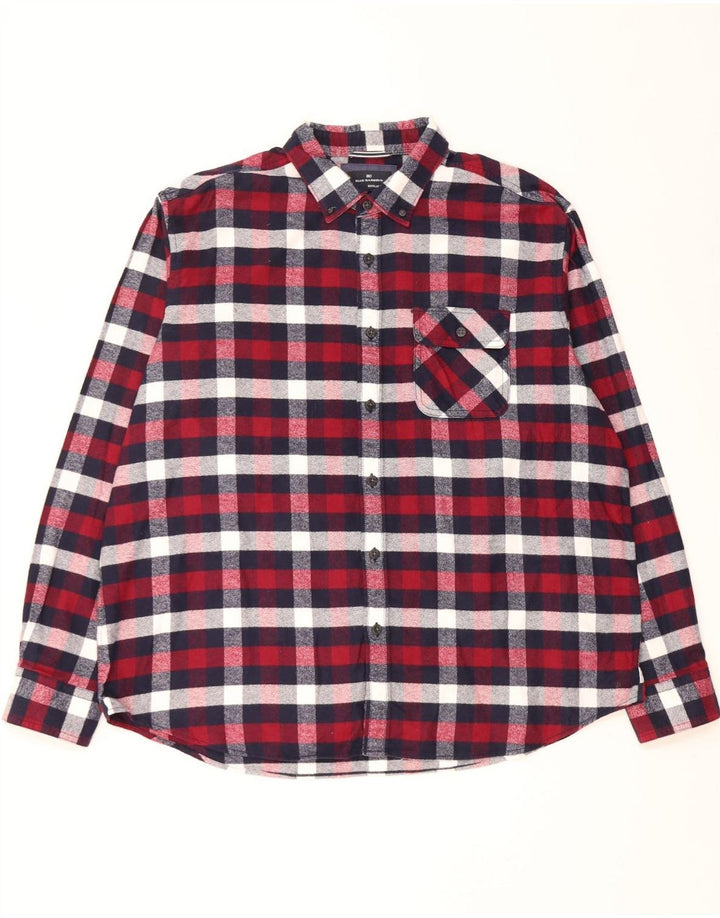 Marks & Spencer Herren Blue Harbor Regular Fit Flanellhemd 2XL Rot kariert