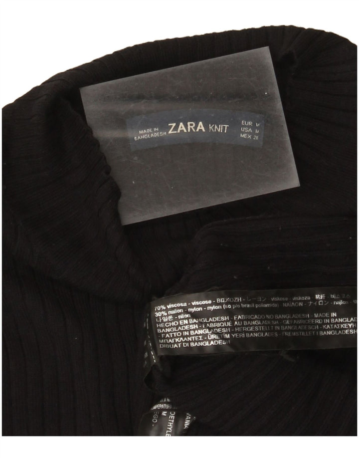 Zara Damen Pulloverkleid UK 12 Mittelschwarze Viskose