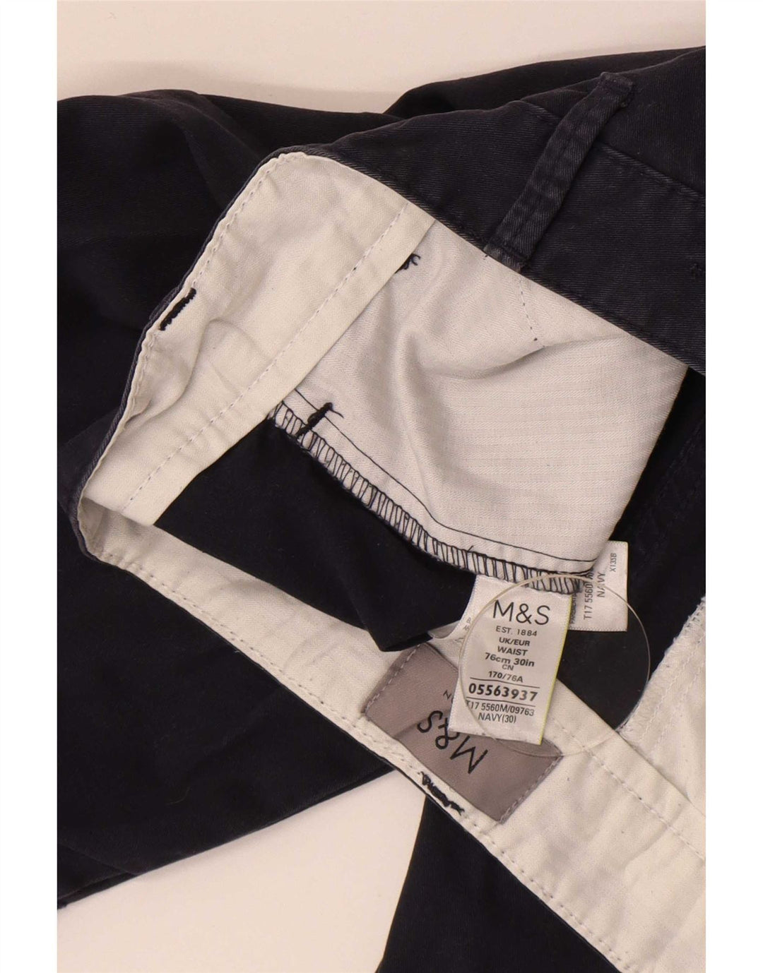 Marks & Spencer Herren-Chinoshorts W30, mittelmarineblaue Baumwolle