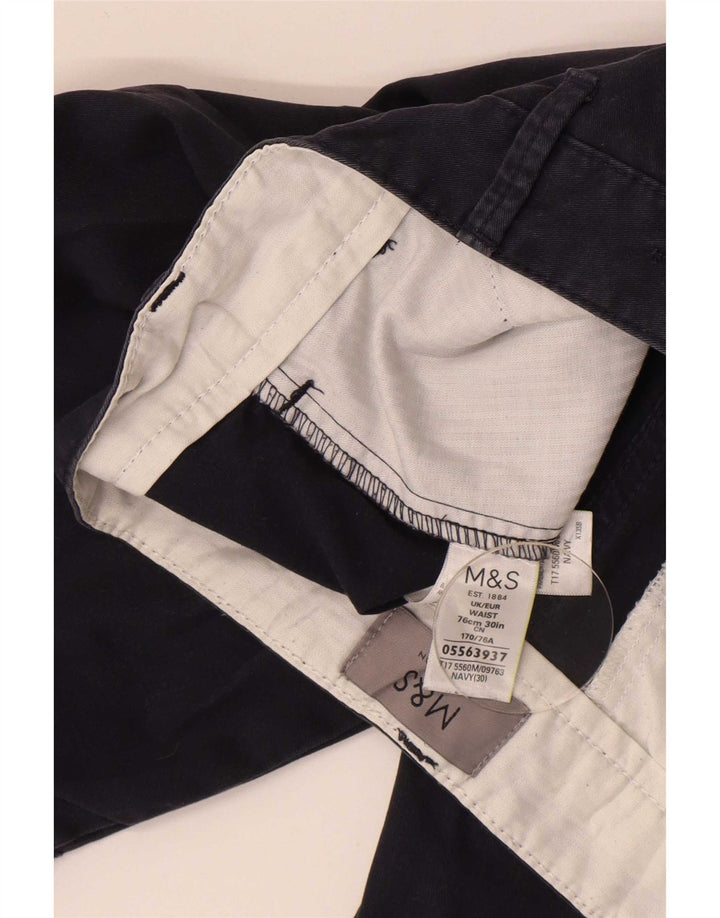Marks & Spencer Herren-Chinoshorts W30, mittelmarineblaue Baumwolle