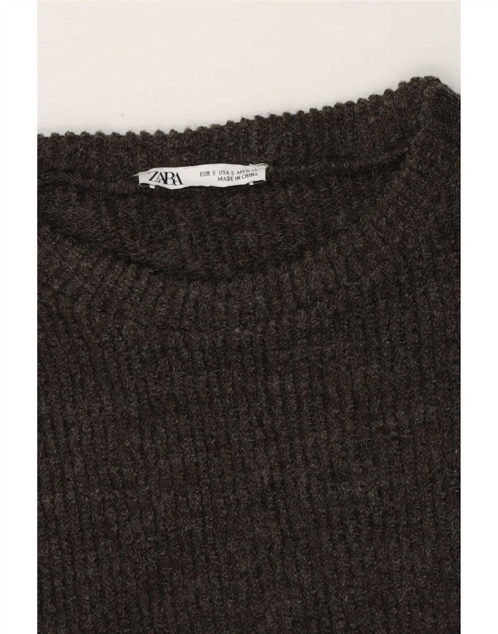 Zara Damen Übergroßes T-Shirt Top UK 10 Small Grau