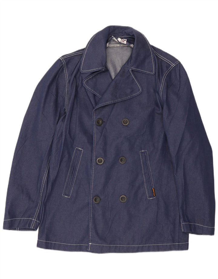 Take Two Herren Pea Coat UK 40 Large Marineblau Polyester