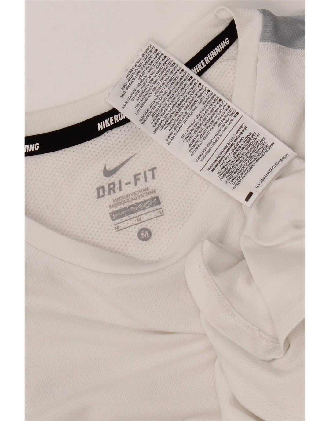 Nike Herren Dri Fit T-Shirt-Oberteil Mittelweißes Colourblock-Polyester