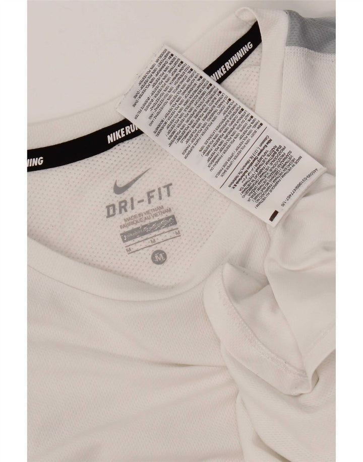 Nike Herren Dri Fit T-Shirt-Oberteil Mittelweißes Colourblock-Polyester
