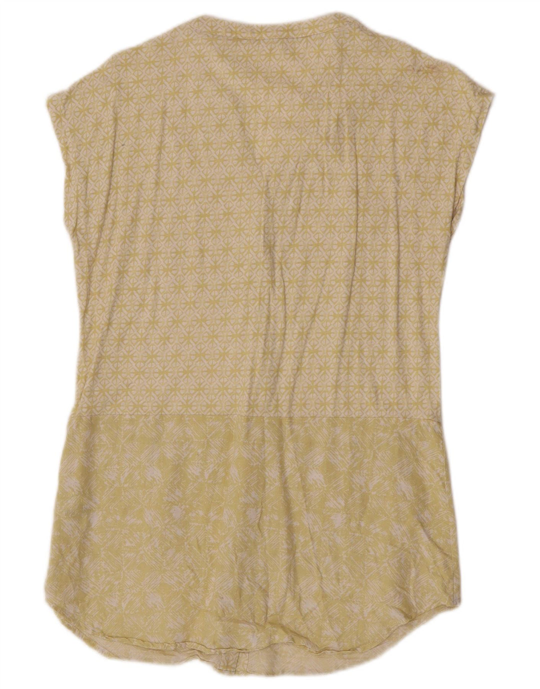 White Stuff Kurzarm-Hemdbluse für Damen, Gr. 10, klein, gelb, geometrisch