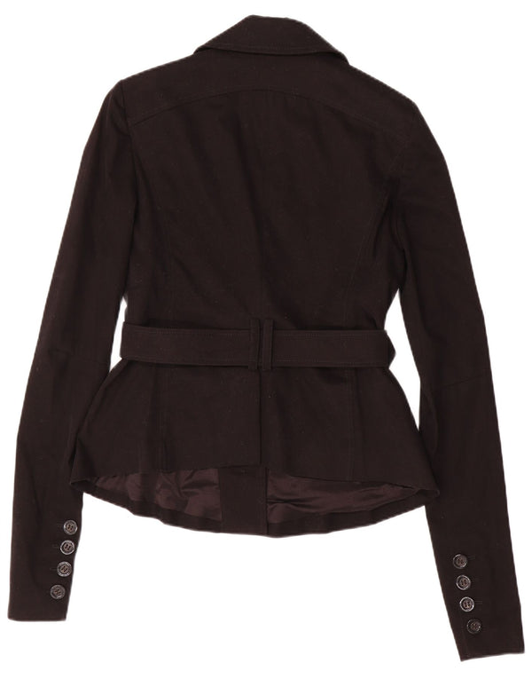 Patrizia Pepe Damen 2-Knopf-Blazerjacke IT 44 Mittelschwarze Baumwolle