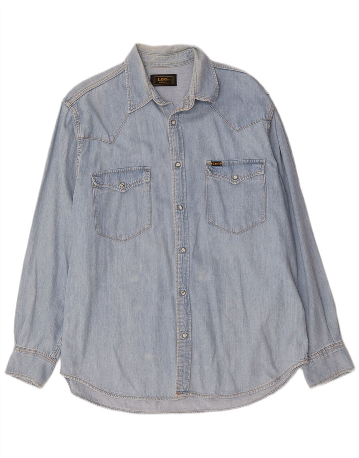 Lee Herren-Jeanshemd, groß, aus blauer Baumwolle