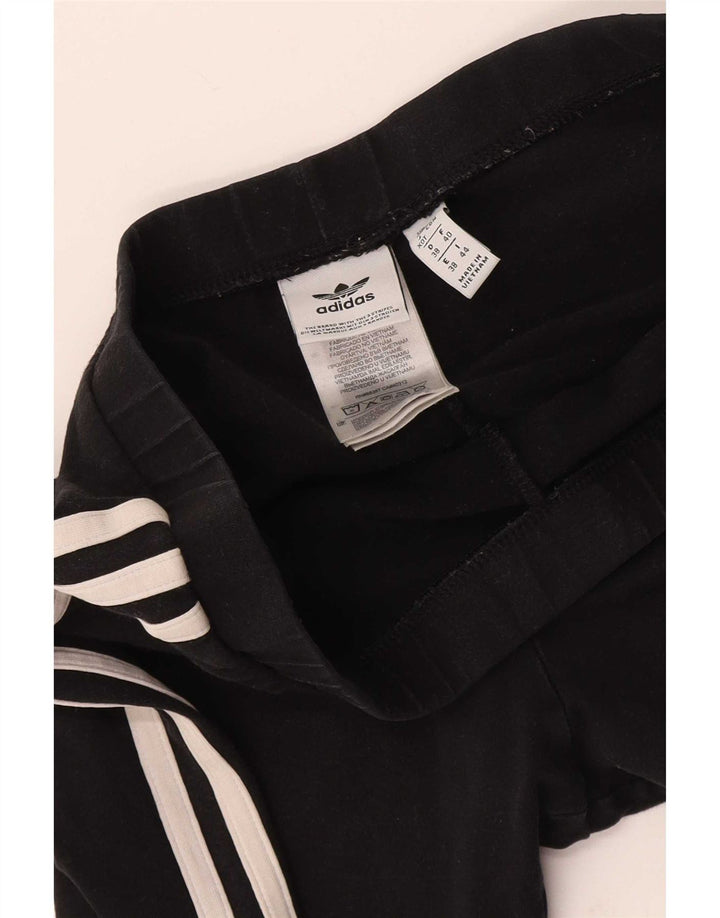 Adidas Damen Crop Leggings UK 12 Mittelschwarze Baumwolle
