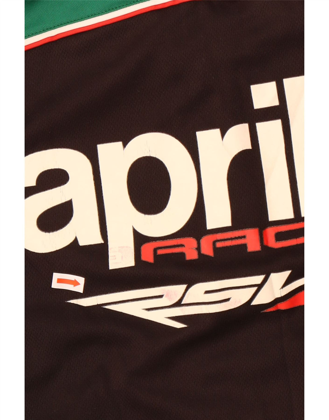 Aprilia Herren-Poloshirt mit Grafik, groß, schwarzes Farbblock-Polyester