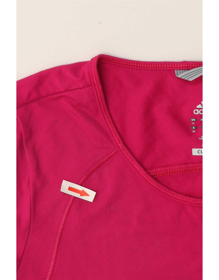 Adidas Damen Climalite T-Shirt Top UK 12 Mittelrosa