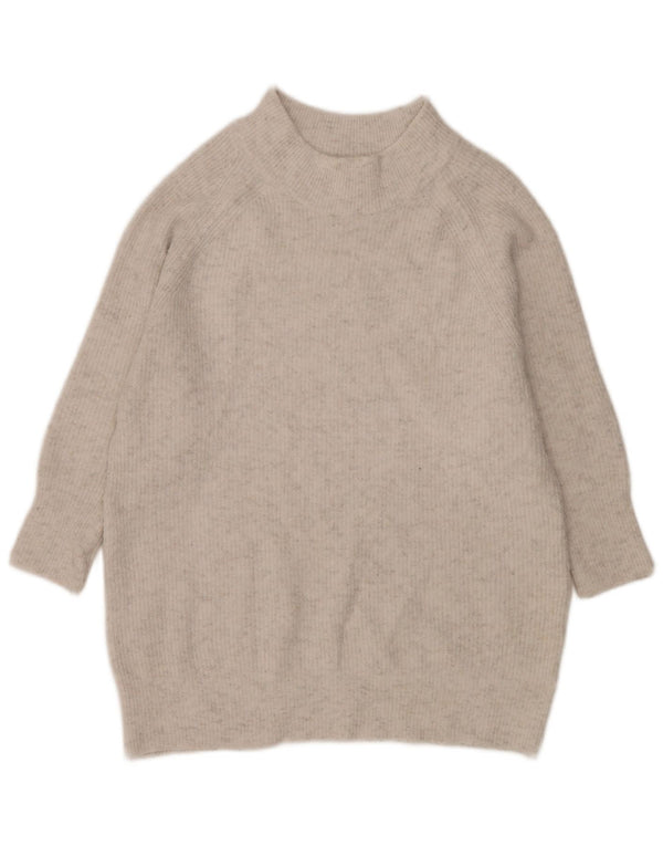 Topshop Damen Longline Rollkragenpullover Pullover UK 10 Small Grau meliert