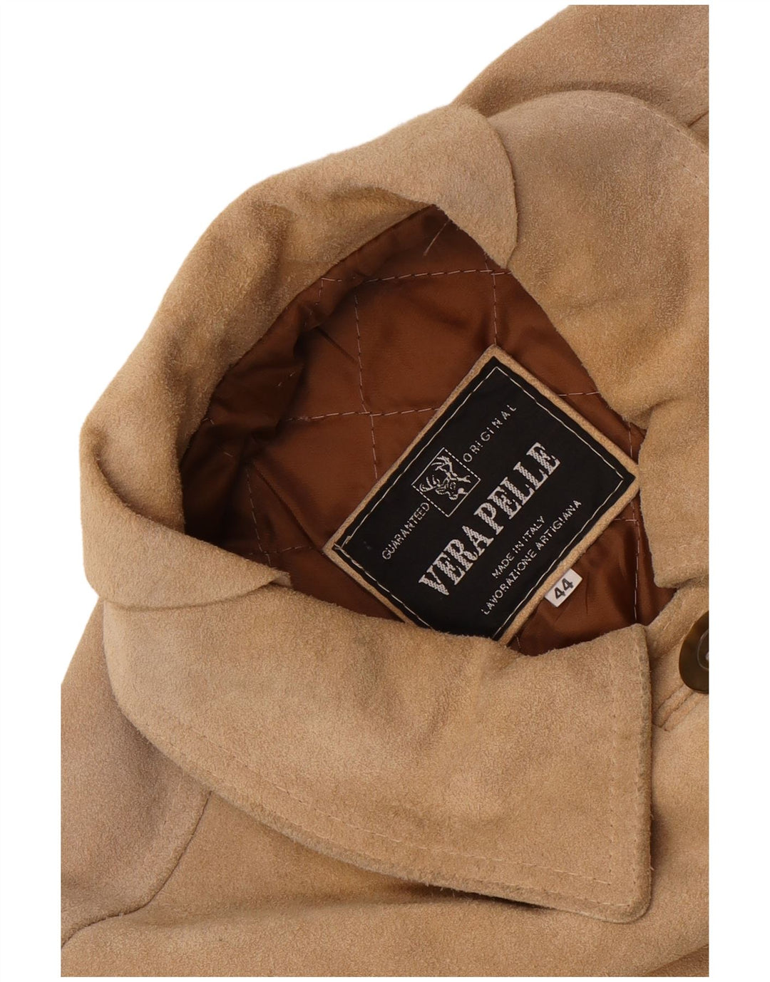 Vintage Damen Wildlederjacke IT 44 Medium Beige Leder