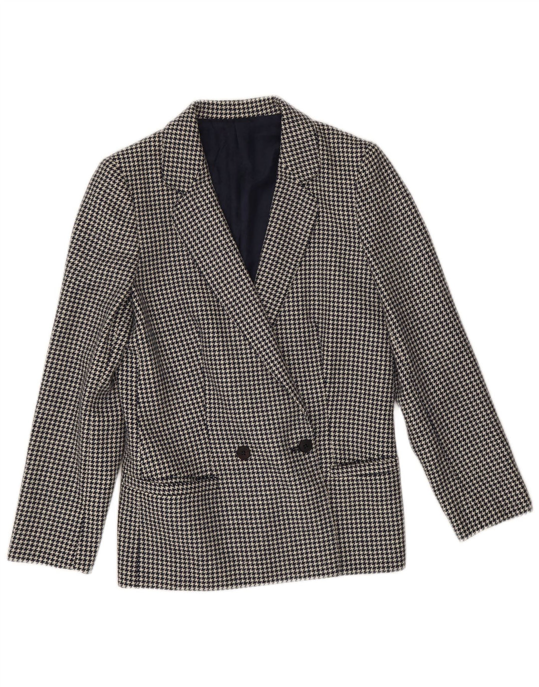 Arezia Damen Blazer Jacke IT 42 Mittel Marineblau Hahnentritt