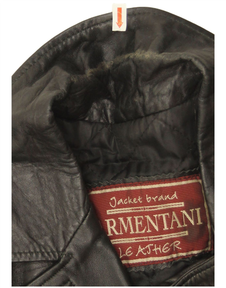 Vintage Damen Lederjacke UK 14 Mittelschwarzes Leder