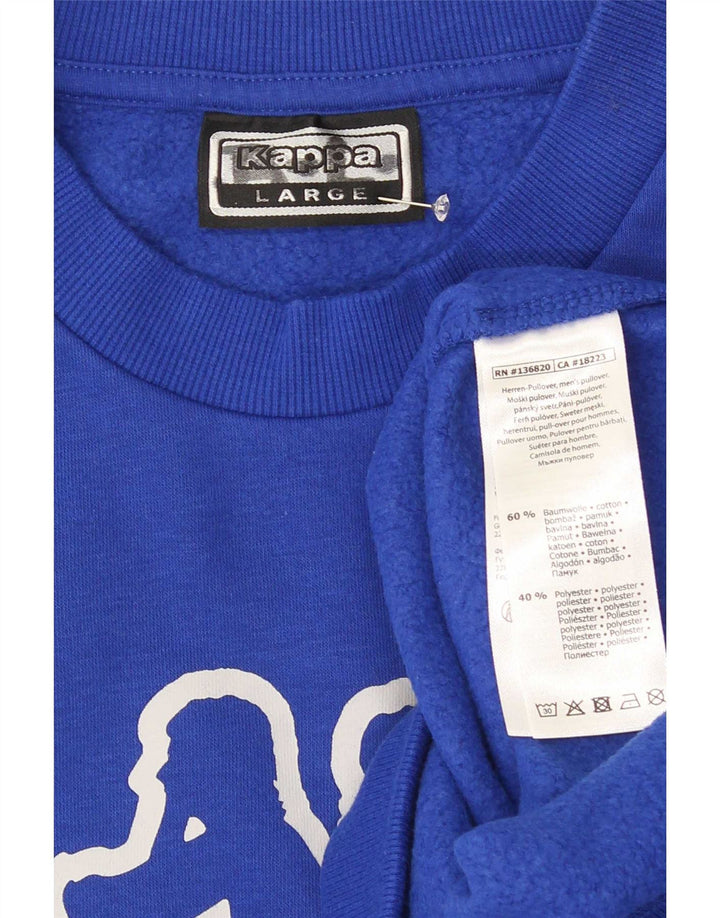Kappa Herren Grafik-Sweatshirt-Pullover, groß, aus blauer Baumwolle