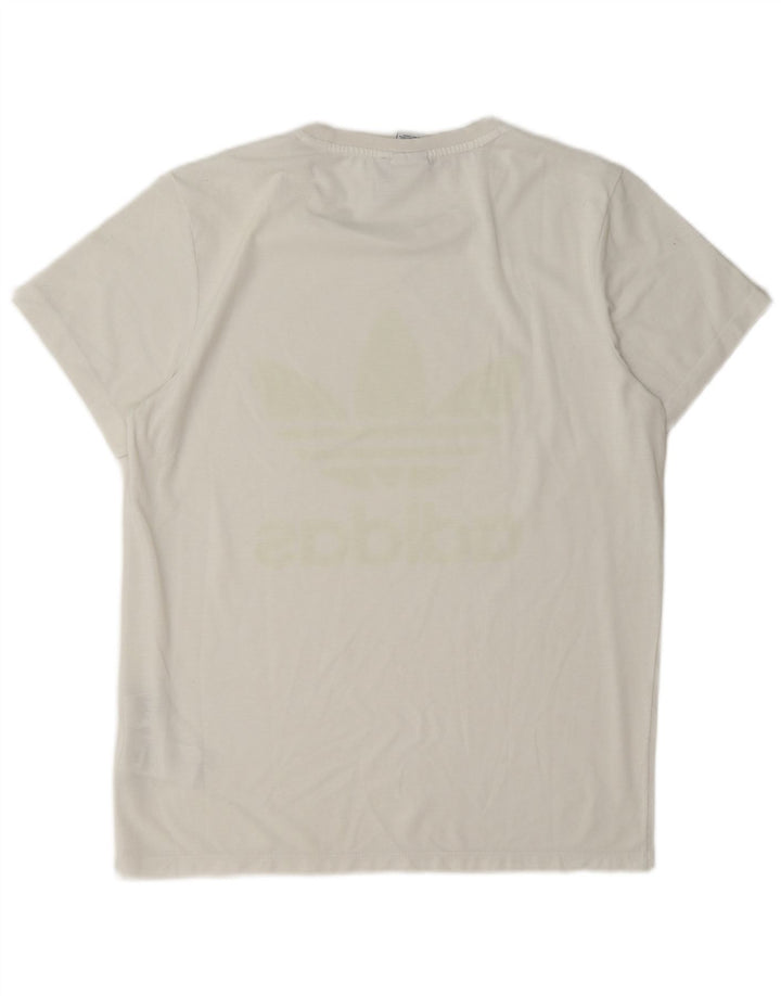Adidas Damen Übergroßes Grafik-T-Shirt-Oberteil UK 8 Small Weiß
