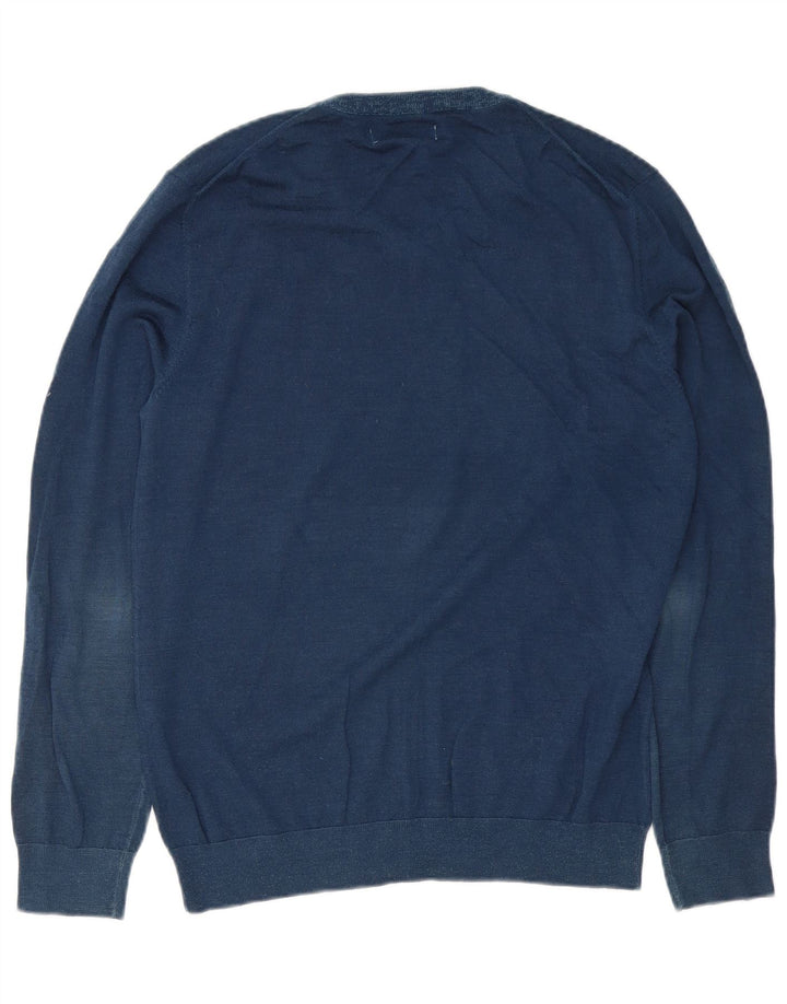 Reiss Herren-Pullover mit V-Ausschnitt, Größe L, Marineblau