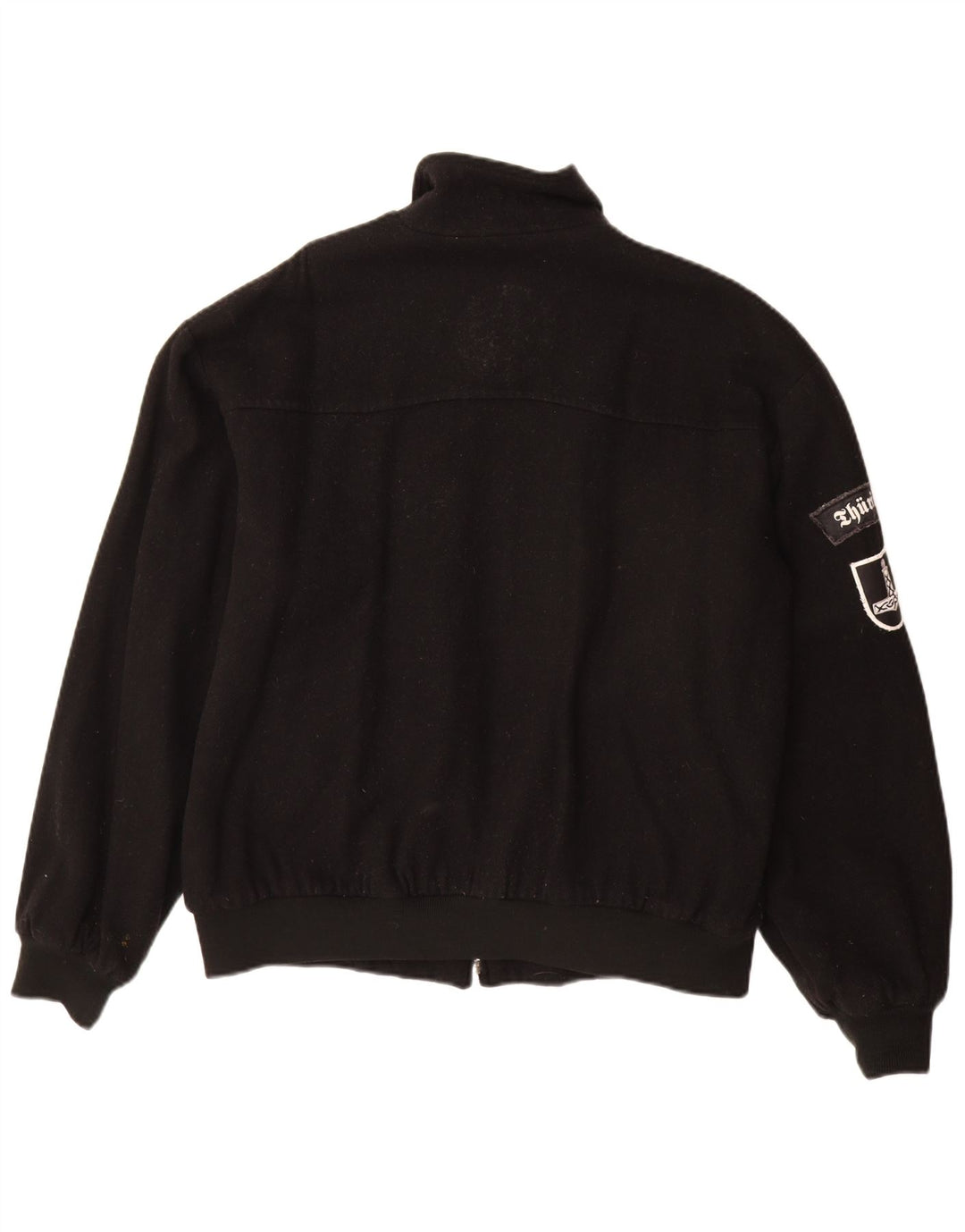 Vintage Herren Bomberjacke UK 40 Große schwarze Wolle