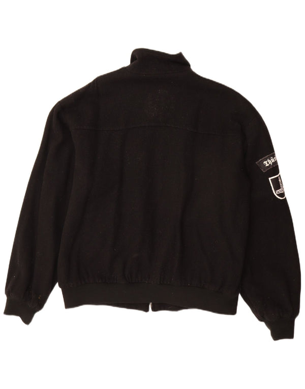 Vintage Herren Bomberjacke UK 40 Große schwarze Wolle