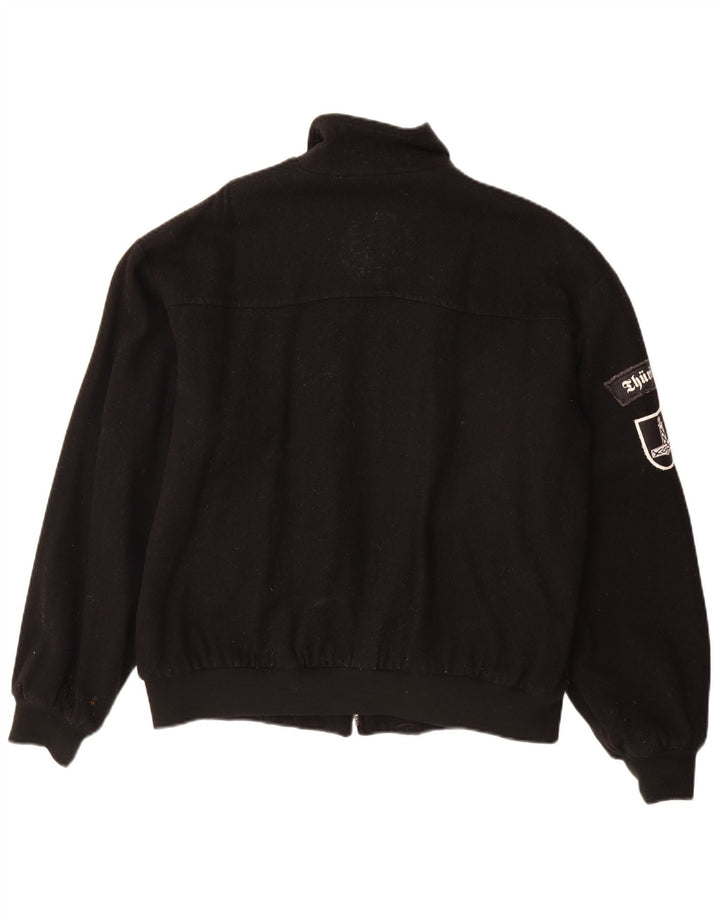 Vintage Herren Bomberjacke UK 40 Große schwarze Wolle