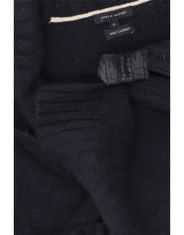 TOMMY HILFIGER Damen-Pullover mit Schalkragen, Gr. 18, XL, marineblaue Wolle