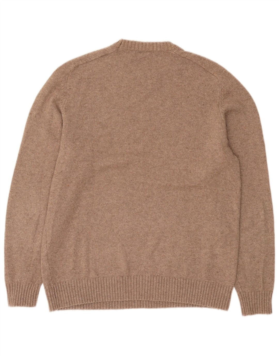 Zara Herren-Pullover mit Rundhalsausschnitt, mittelbraunes Polyester