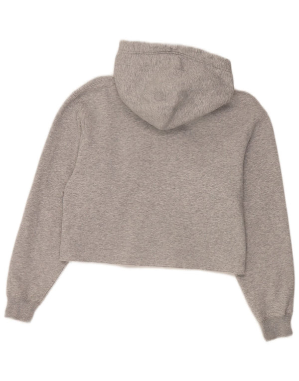 Calvin Klein Jeans Damen Crop Oversized Hoodie Pullover UK 10 Small Grau