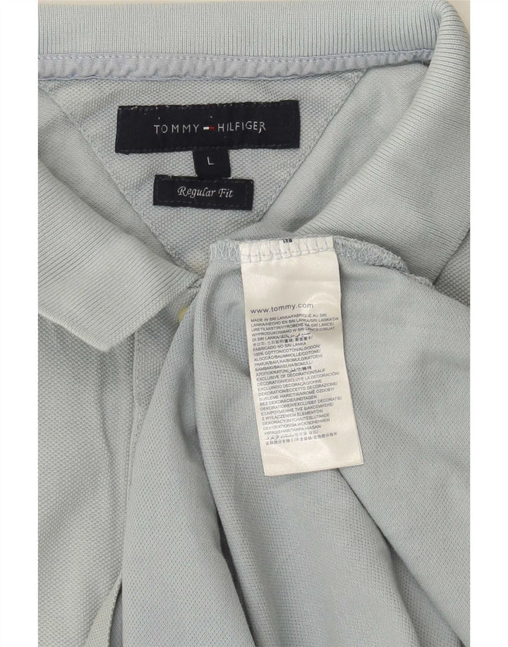 Tommy Hilfiger Herren-Poloshirt mit normaler Passform, große blaue Baumwolle