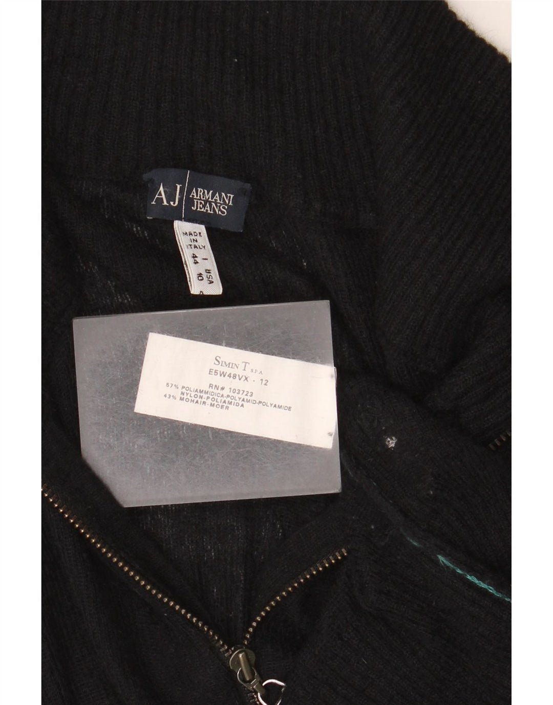 Armani Jeans Damen-Cardigan-Pullover IT 44 Mittelschwarzes Polyamid