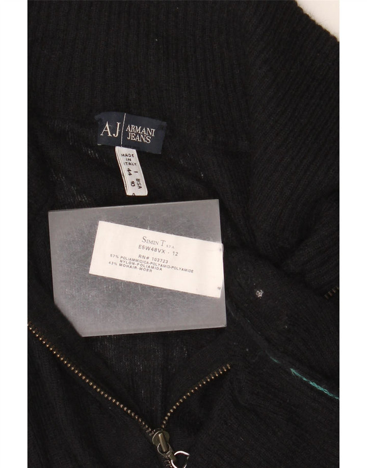 Armani Jeans Damen-Cardigan-Pullover IT 44 Mittelschwarzes Polyamid