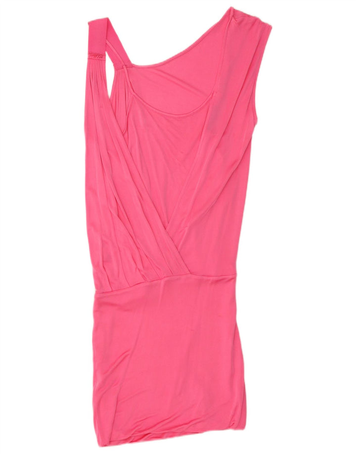 Pinko Damen One-Shoulder-Kleid UK 10 Small Pink Viskose