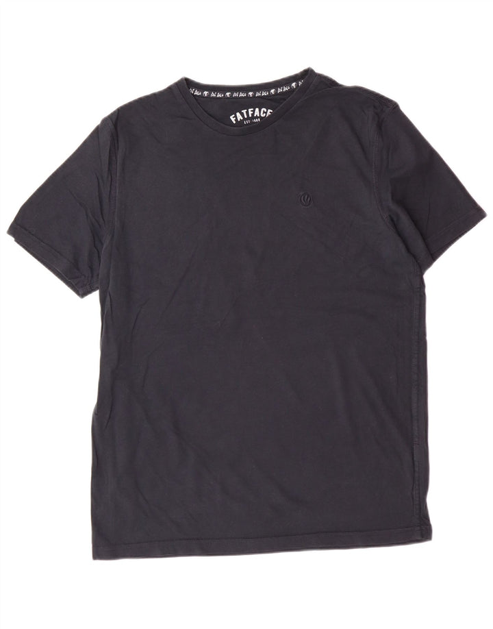FAT FACE Herren-T-Shirt-Oberteil aus mittelblauer Baumwolle in Marineblau