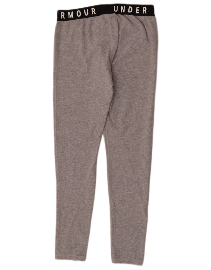 Under Armour Damen Graphic Leggings UK 14 Mittelgraue Colourblock-Baumwolle