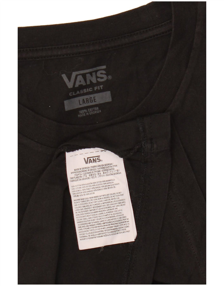 VANS Herren-T-Shirt mit klassischer Passform, groß, aus schwarzer Baumwolle