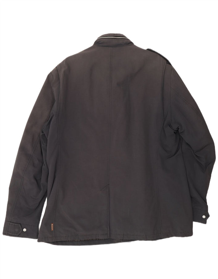 Moncler Herren gepolsterte Militärjacke, Größe 6 3XL, schwarze Baumwolle
