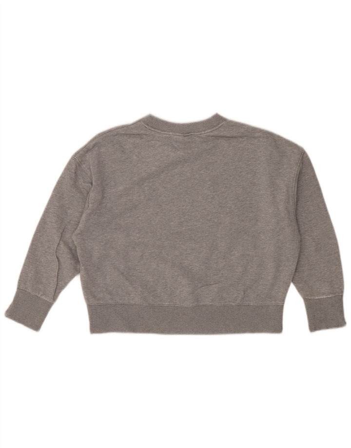 NIKE Damen Oversize Crop Batwing Sweatshirt Pullover UK 6 XS Grau