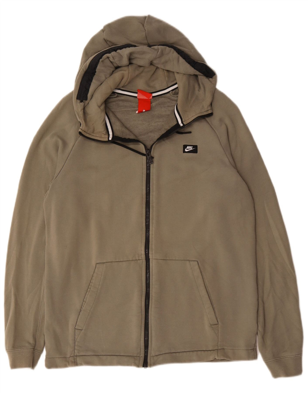 Nike Herren-Kapuzenpullover mit Reißverschluss, groß, Khaki, Baumwolle