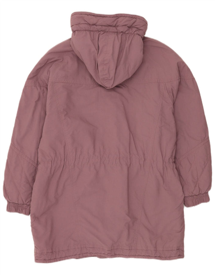 VINTAGE Damen-Windbreaker-Mantel mit Kapuze, EU 42, groß, lila, Polyester