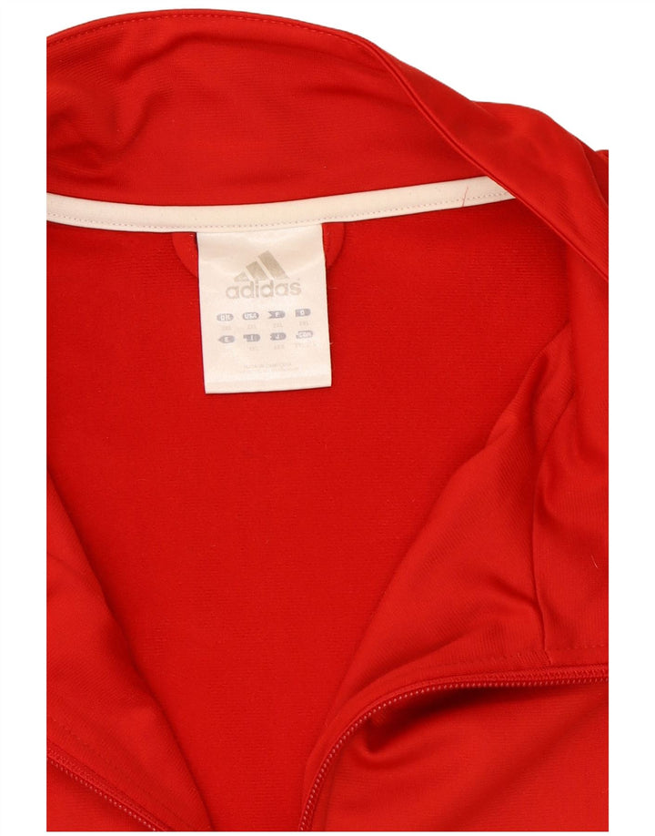 Adidas Herren-Trainingsanzug-Oberteil, Jacke, 2XL, rotes Colourblock-Polyester