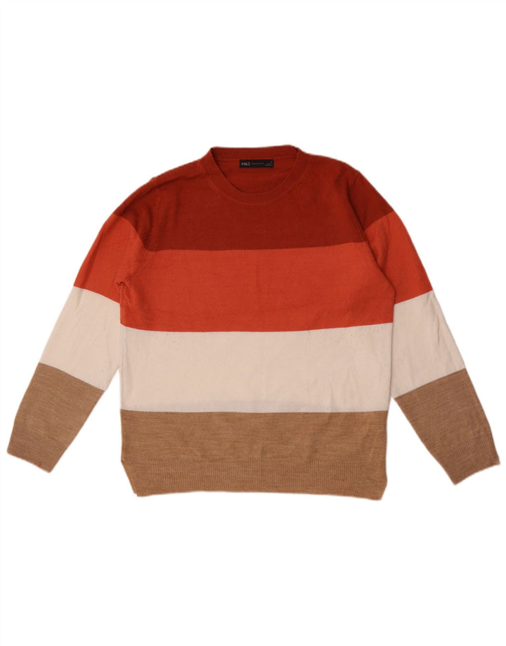 Marks & Spencer Damen-Pullover mit Rundhalsausschnitt, Gr. 12, mittelmehrfarbig