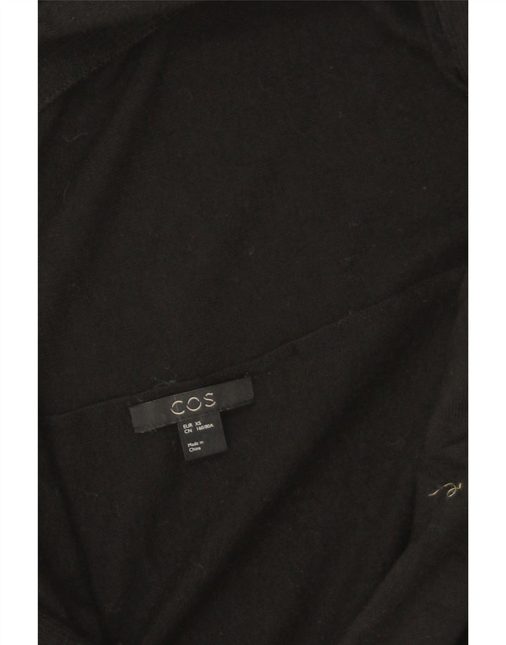 Cos Damen Übergroßer offener Cardigan-Pullover UK 6 XS Schwarze Wolle
