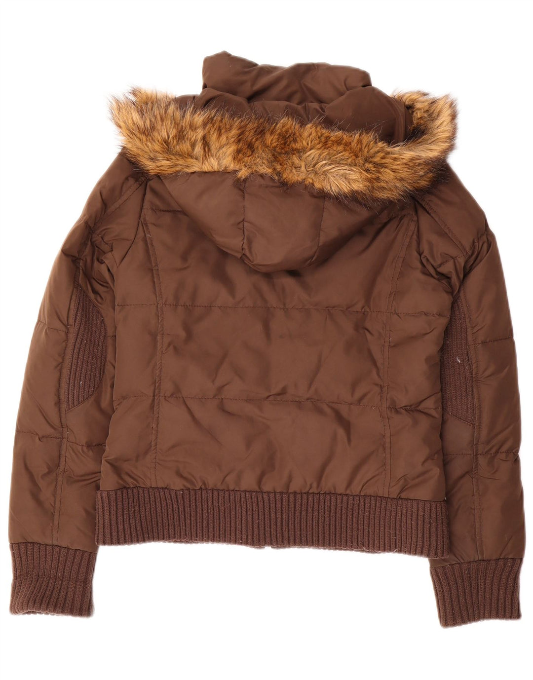 Miss Sixty Wattierte Damenjacke mit Kapuze, UK 10, Größe S, Braun, Polyamid