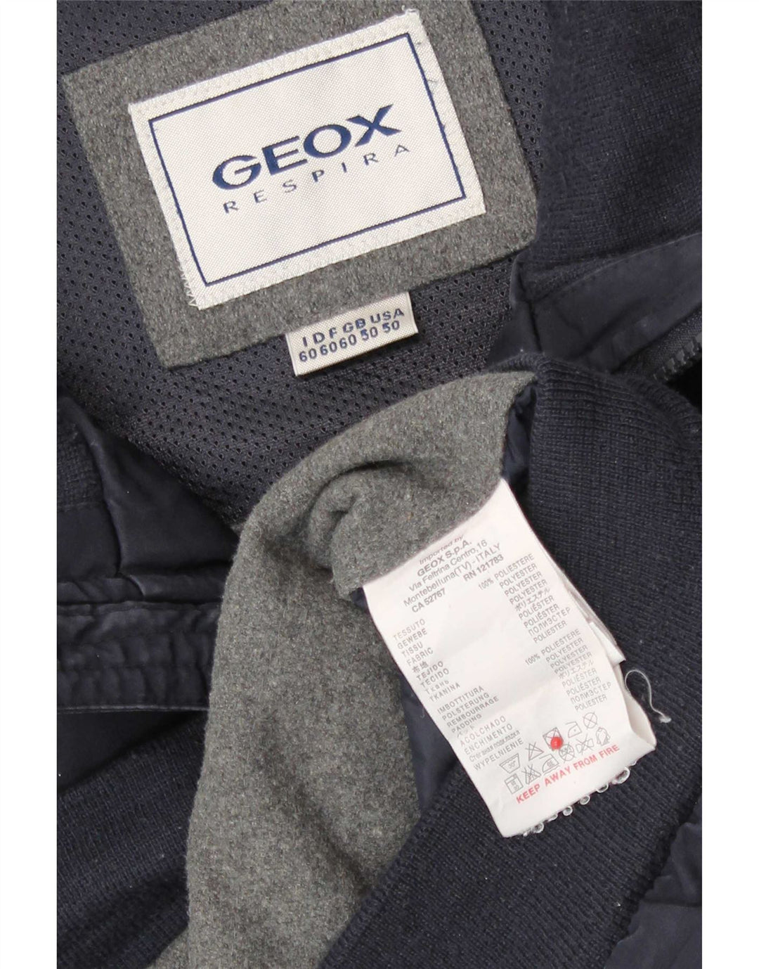 Geox Herren Respira Bomberjacke UK 50 5XL Marineblau Polyester