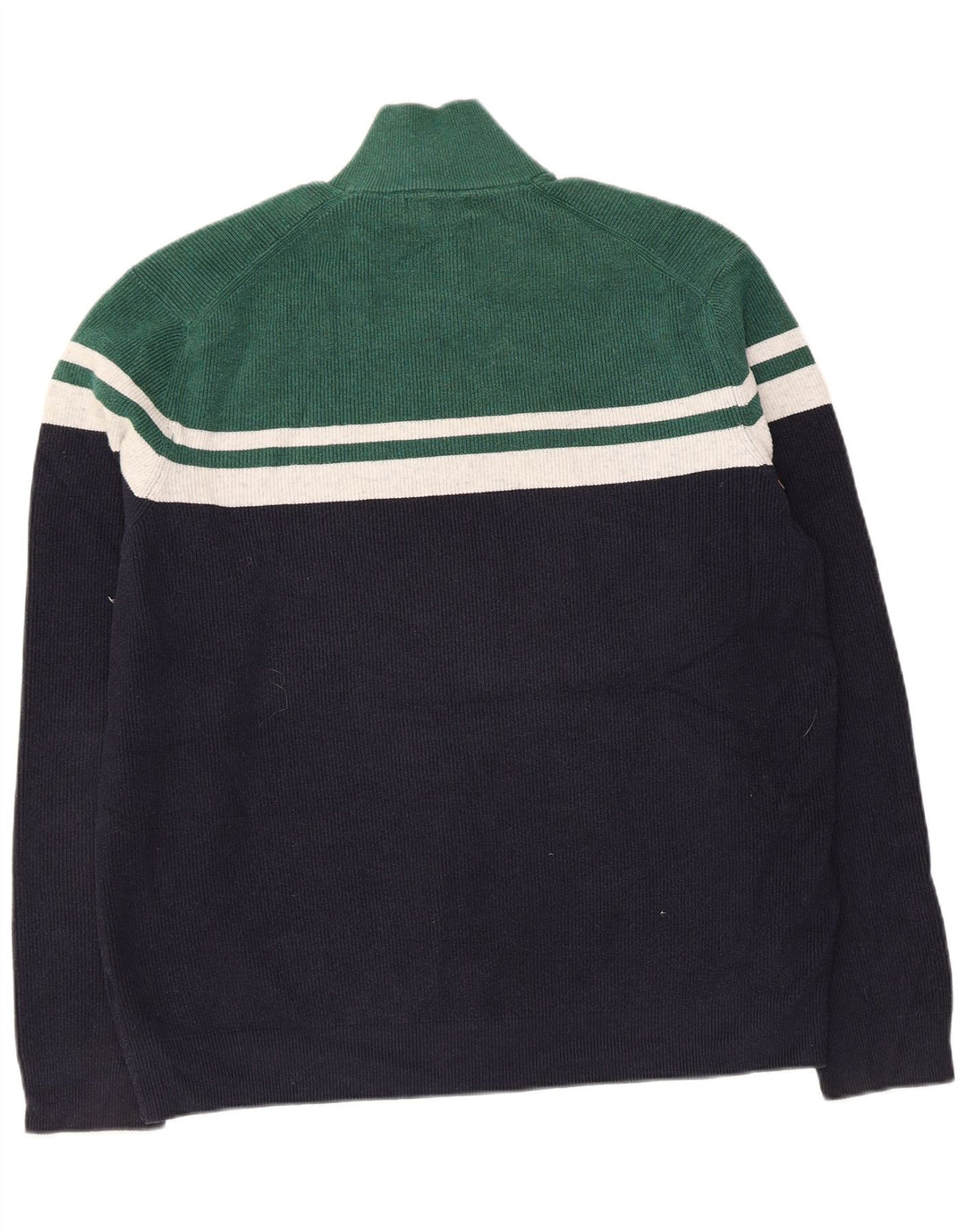 Marks & Spencer Herren-Pullover mit Reißverschluss am Hals, XL, Marineblau, Farbblock
