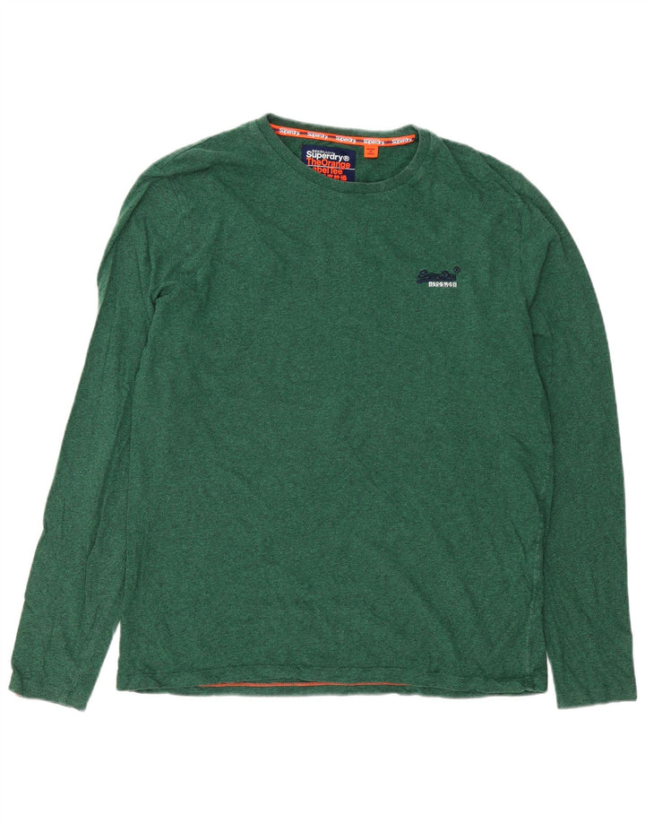 Superdry Herren Top Langarm 2XL Grün meliert